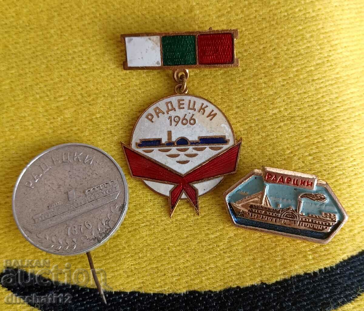 Lot of 3 Ship badges. Steamer Radetsky
