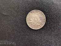 Франция монета 50 сантима от 1909 г. сребро
