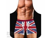 Men's sexy apron for cooking, barbecue male body