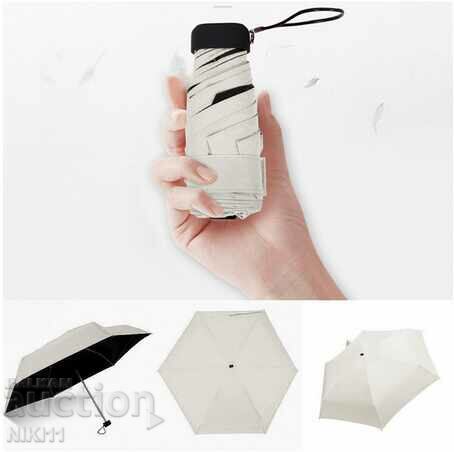 Auction  Mini pocket umbrella in pink, blue and light gray color + mud