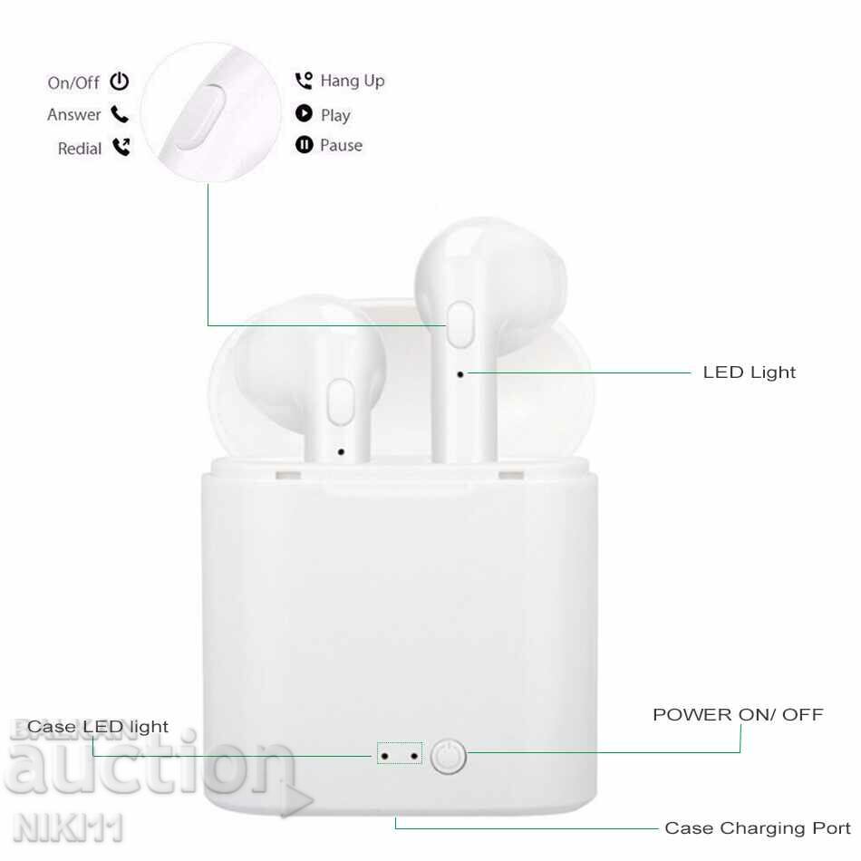 i7s TWS Wireless Bluetooth Headphones with Charging Box with price 19.00 BGN | € 9.71 i7s TWS Wireless Bluetooth Headphones with Charging Box with price 19.00 BGN | € 9.71