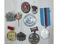 Set of medals, signs and badges.