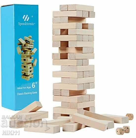 Дървена Дженга 54 части , дървена кула за баланс , игра с цена 13.00 лв. | € 6.65 Дървена Дженга 54 части , дървена кула за баланс , игра с цена 13.00 лв. | € 6.65