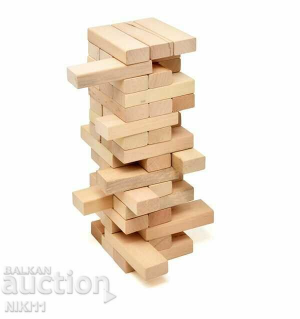 Jenga din lemn 54 piese, turn de balans din lemn, joc