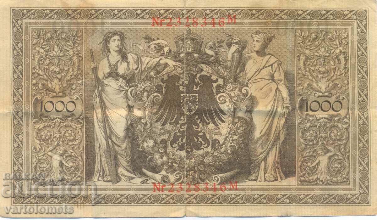 1000 Reichsmarks 1910 - Germany, banknote with price 3.00 BGN | € 1.53 1000 Reichsmarks 1910 - Germany, banknote with price 3.00 BGN | € 1.53