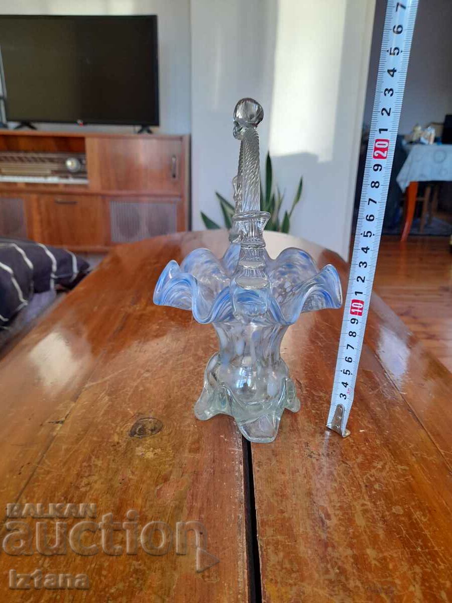 Old glass vase basket with price 50.00 BGN | € 25.56 Old glass vase basket with price 50.00 BGN | € 25.56