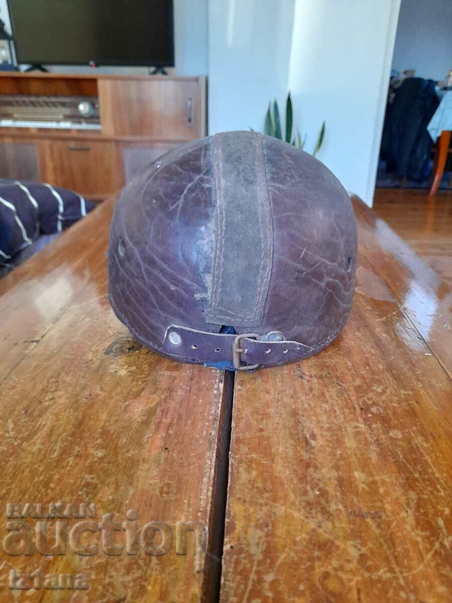 Auction Old biker leather helmet Auction Old biker leather helmet