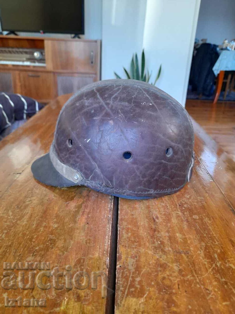 Delivery of Old biker leather helmet Delivery of Old biker leather helmet