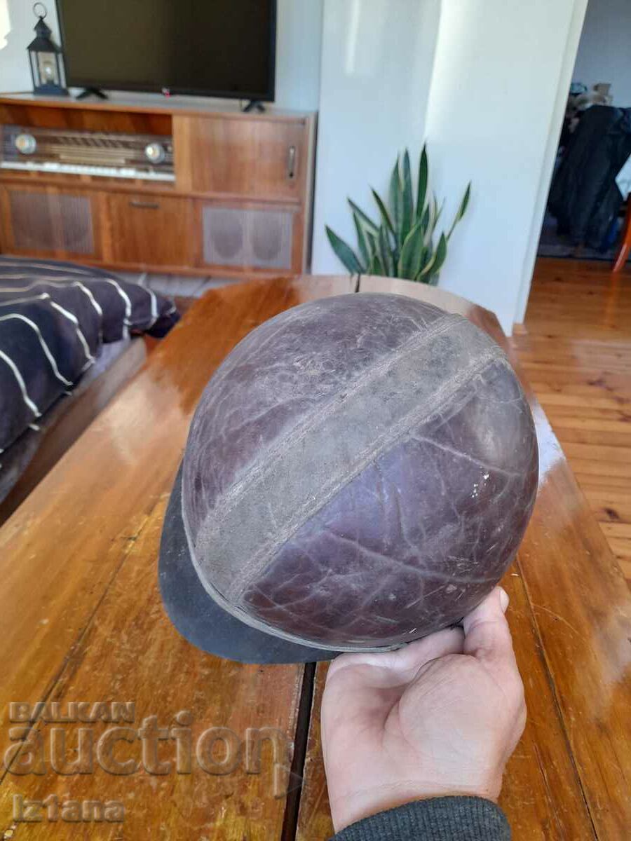 Old biker leather helmet - 5 Old biker leather helmet - 5