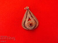 Old pendant filigree medallion filigree