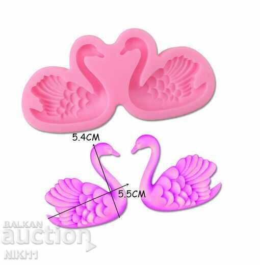 Silicone mold 2 swans, Cake decoration, fondant swan with price 12.00 BGN | € 6.14 Silicone mold 2 swans, Cake decoration, fondant swan with price 12.00 BGN | € 6.14
