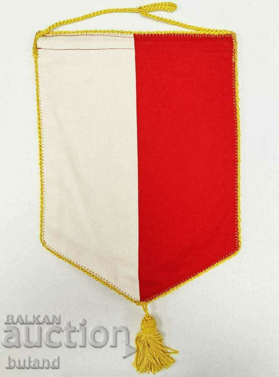 Стар Соц Полски Флаг от Срещи на Високо Равнище Полша Знаме