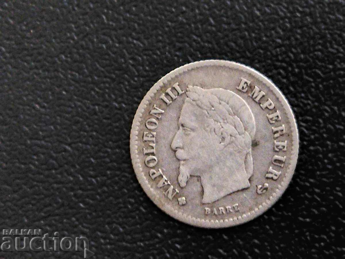 Δημοπρασία Γαλλία νόμισμα 20 centimes 1867 BB /Βρυξέλλες/