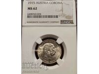 1 coroană Austro-Ungaria 1915 NGC MS 62 (argint)