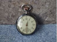 Old silver pocket watch - niello decoration
