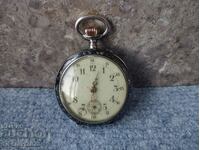 Old silver pocket watch - niello decoration