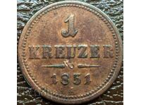 1 Kreuzer 1851 Αυστρία Α - Βιέννη