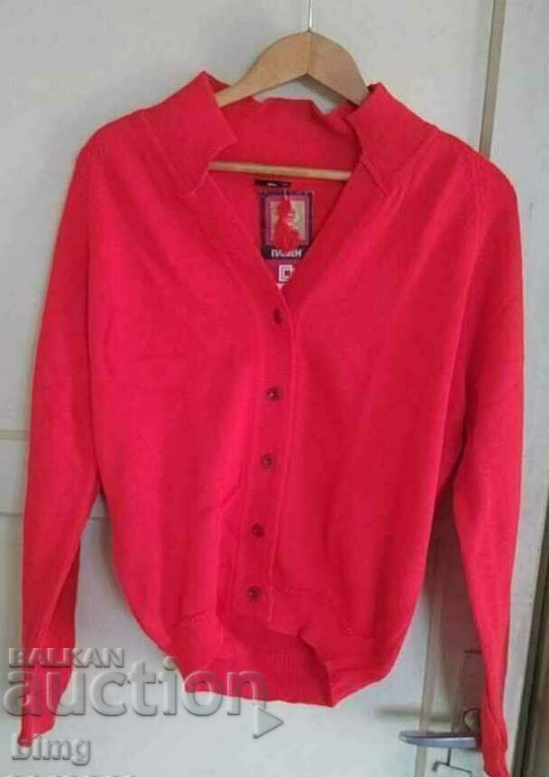 Red women's cardigan, new with tags
