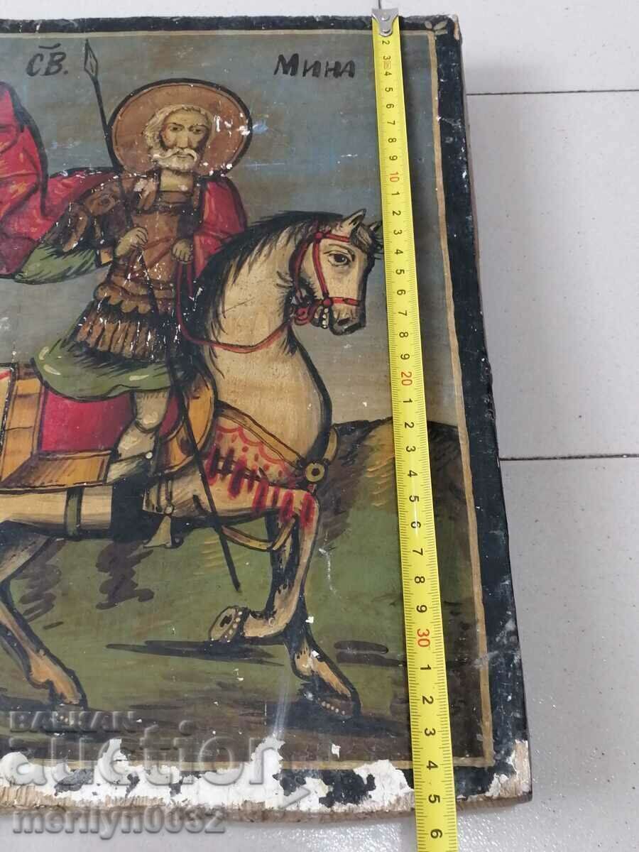 Icoana veche a Sfântului Mina 1905 ORIGINAL cu preț € 397.35 | 777.15 BGN Icoana veche a Sfântului Mina 1905 ORIGINAL cu preț € 397.35 | 777.15 BGN