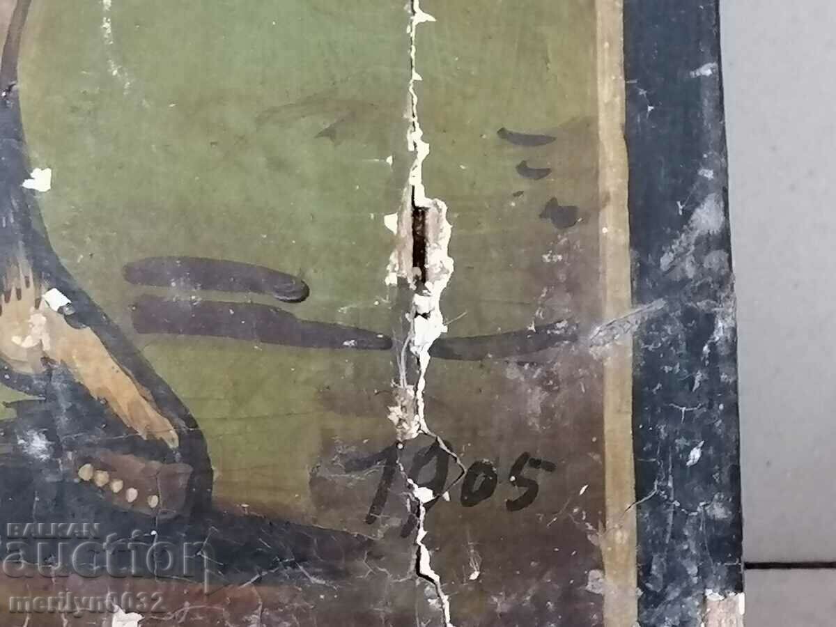 Old icon of Saint Mina 1905 ORIGINAL - 5 Old icon of Saint Mina 1905 ORIGINAL - 5