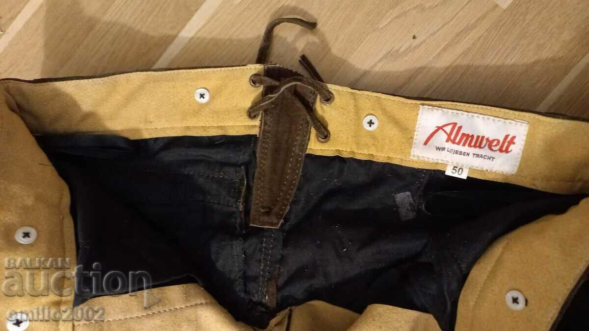 Authentic Tyrolean leather pants number 50 and suspenders - 5 Authentic Tyrolean leather pants number 50 and suspenders - 5