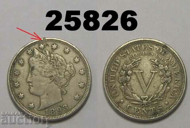 US 5 cents 1893