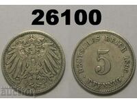 Germany 5 Pfennig 1899 A