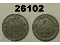 Germany 5 Pfennig 1917 J
