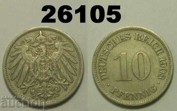 Germany 10 Pfennig 1908 F