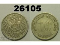 Германия 10 пфенига 1908 F