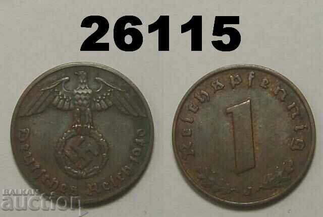 Germany 1 pfennig 1940 J Swastika