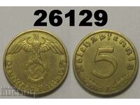 Germany 5 Pfennig 1937 J Swastika