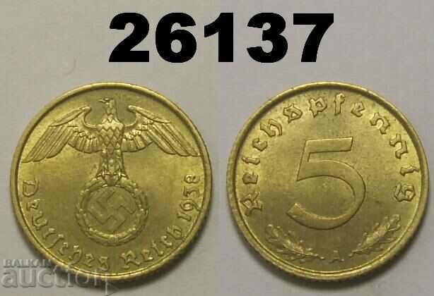 Germania 5 Pfennig 1938 O zvastica