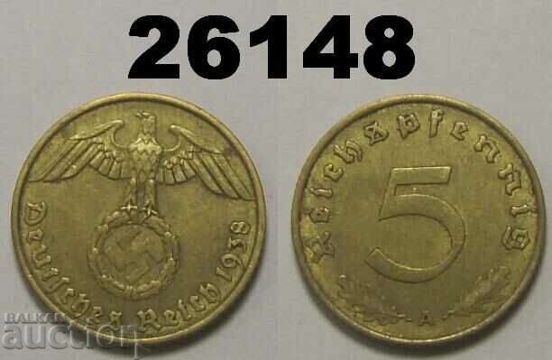 Германия 5 пфенига 1938 A Свастика