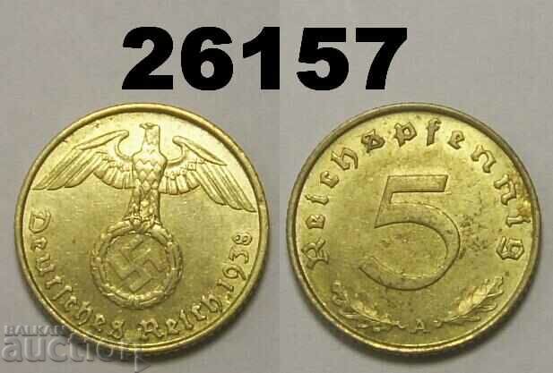 Germany 5 Pfennig 1938 A Swastika