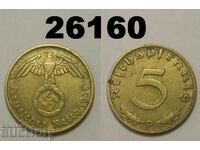 Γερμανία 5 Pfennig 1938 D Σβάστικα
