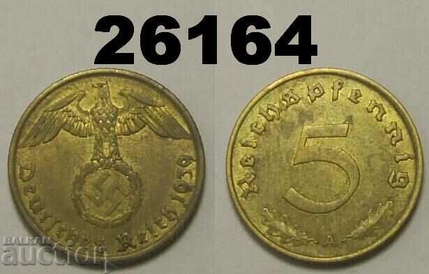 Germany 5 Pfennig 1939 A Swastika