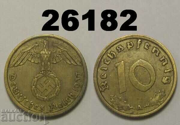 Germany 10 Pfennig 1937 A Swastika