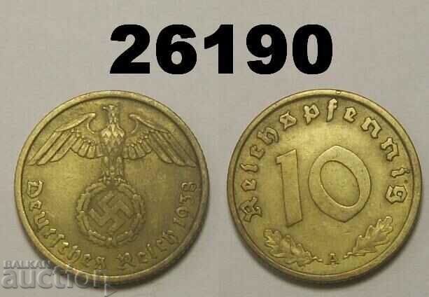Germania 10 Pfennig 1938 O zvastica