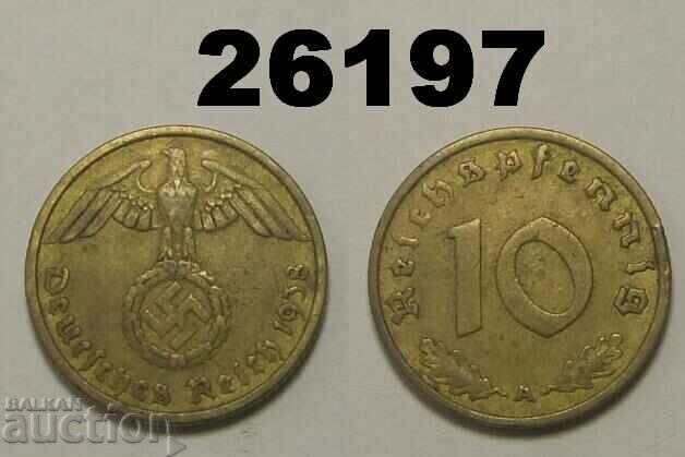 Germany 10 Pfennig 1938 A Swastika