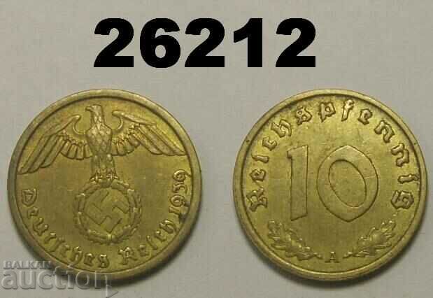 Germania 10 Pfennig 1939 O zvastica