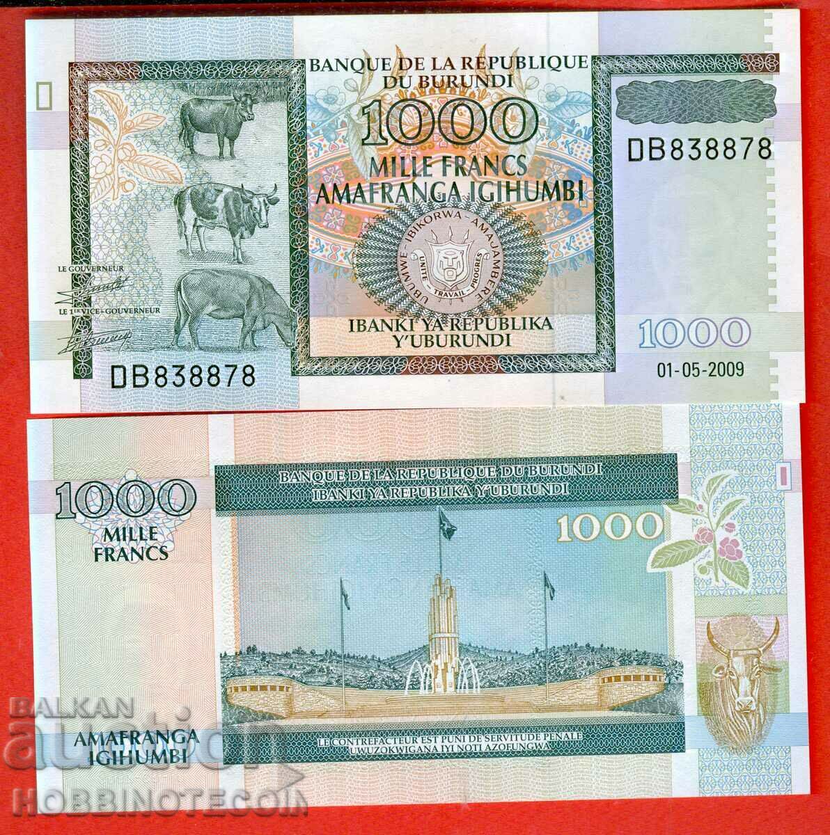 БУРУНДИ BURUNDI 1000 1 000 Франка issue 2009 НОВА UNC