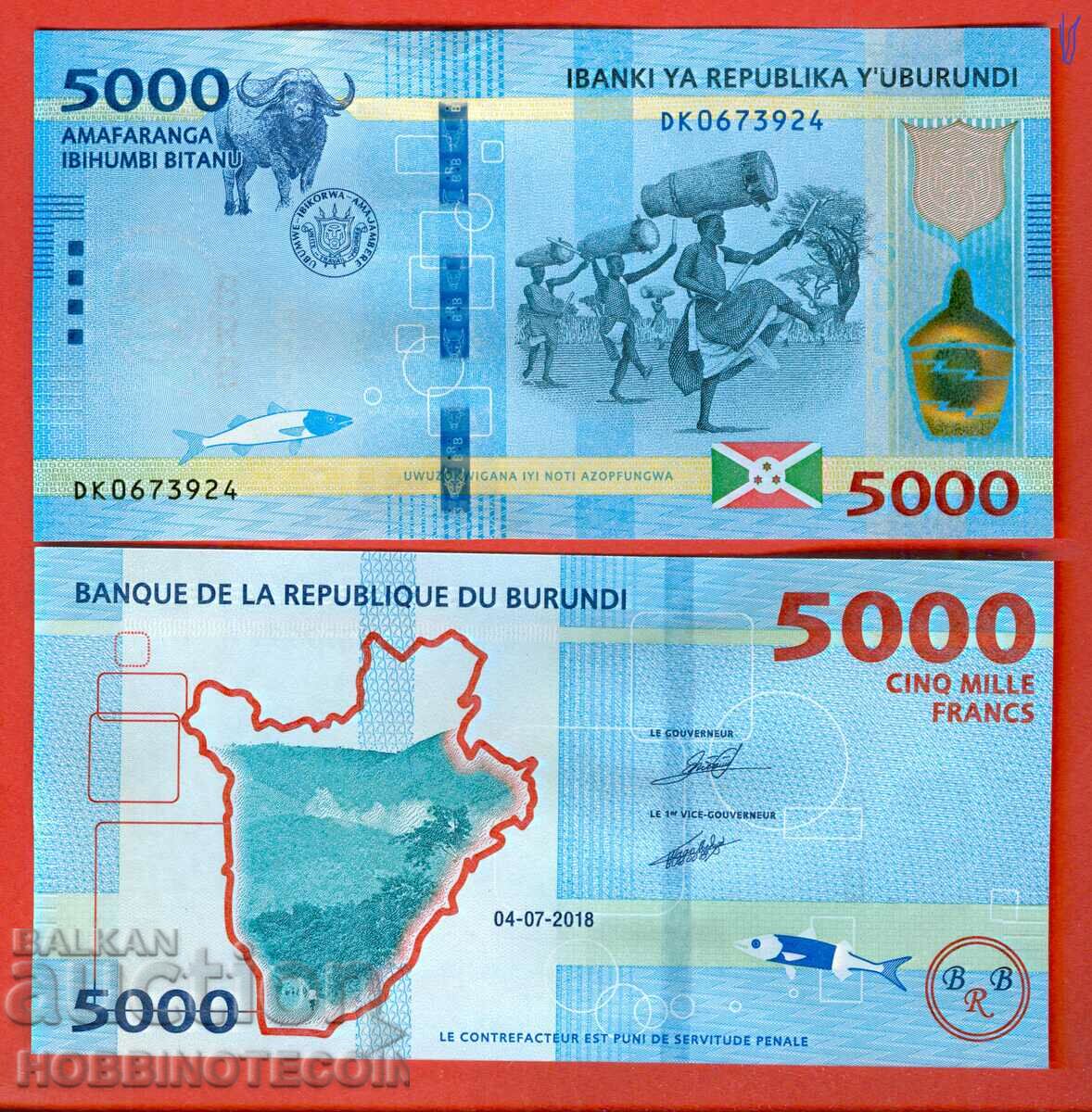 BURUNDI BURUNDI 5000 5000 Francs issue 2018 NEW UNC