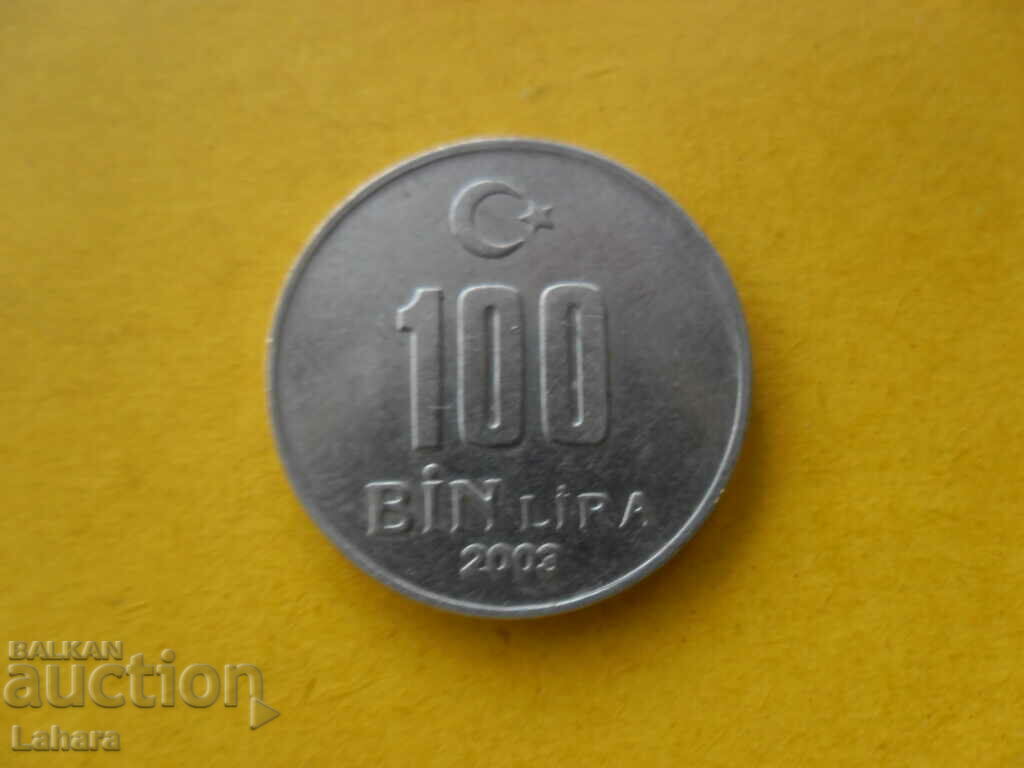 100000 lira 2003 Turkey
