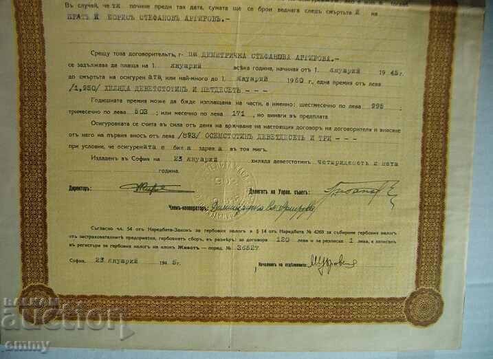 Auction Teacher's Fund - Insurance, Insurance contract Auction Teacher's Fund - Insurance, Insurance contract