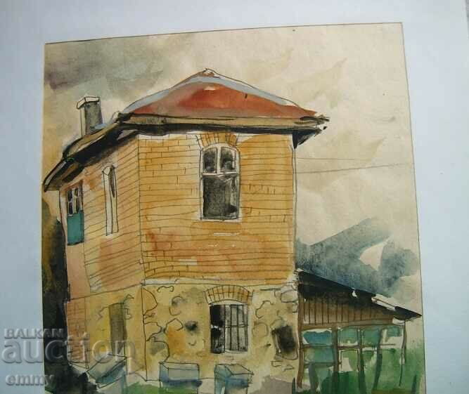Watercolor drawing - "Old Sozopol", 1979, P. Katerinov with price 25.00 BGN | € 12.78