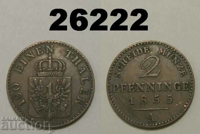 Germany 2 Pfennig 1855 A Prussia