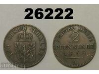 Германия 2 пфенига 1855 A Прусия