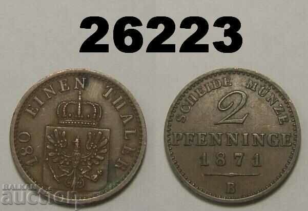 Германия 2 пфенига 1871 B Прусия