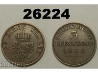 Германия 3 пфенига 1868 C Прусия